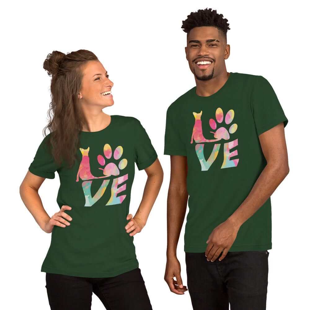 Cat Paw Love Pastel Graphic Unisex T-Shirt | Cute Cat Lover Tee, Tees, $ 30.44, A Moment Of Now™