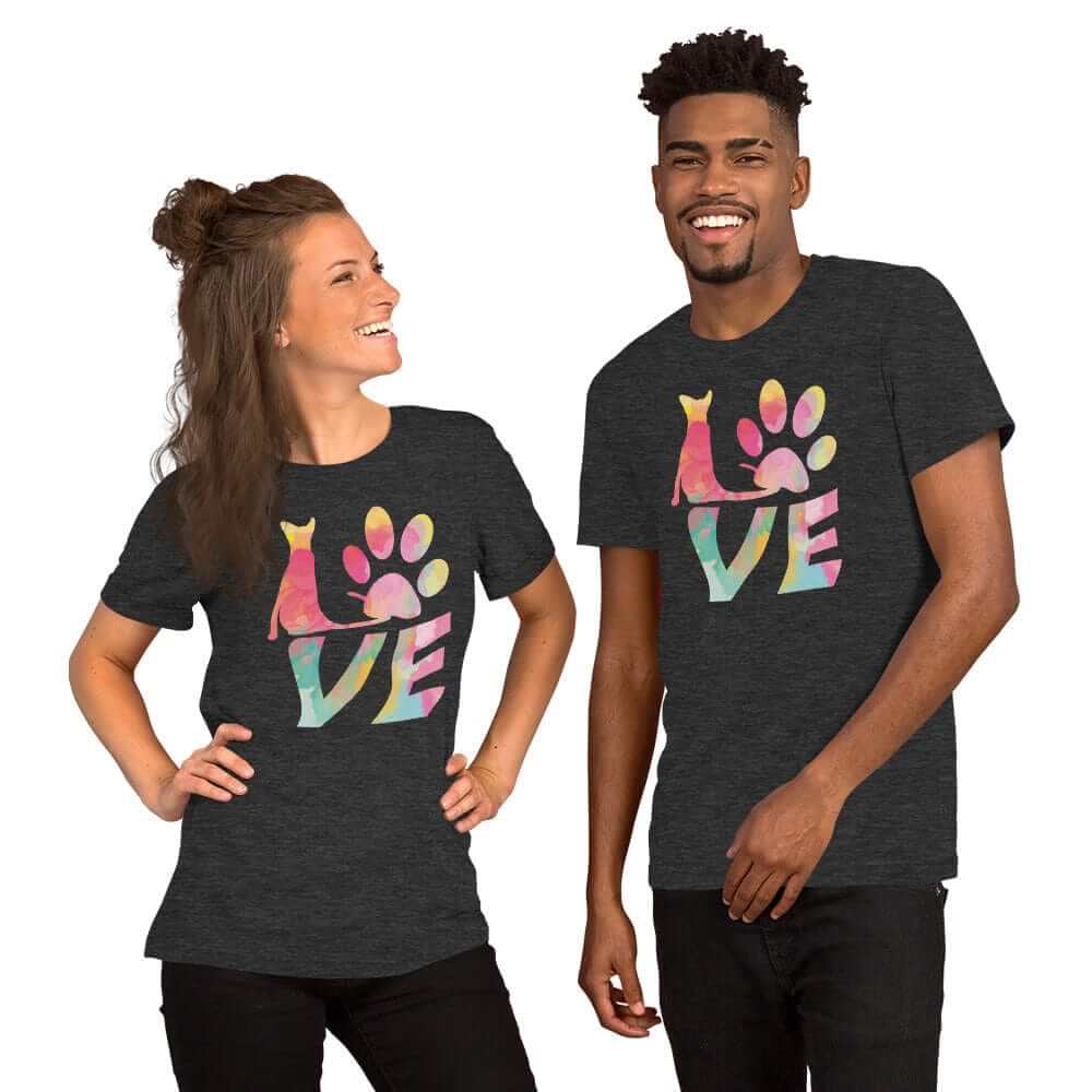 Cat Paw Love Pastel Graphic Unisex T-Shirt | Cute Cat Lover Tee, Tees, $ 30.44, A Moment Of Now™
