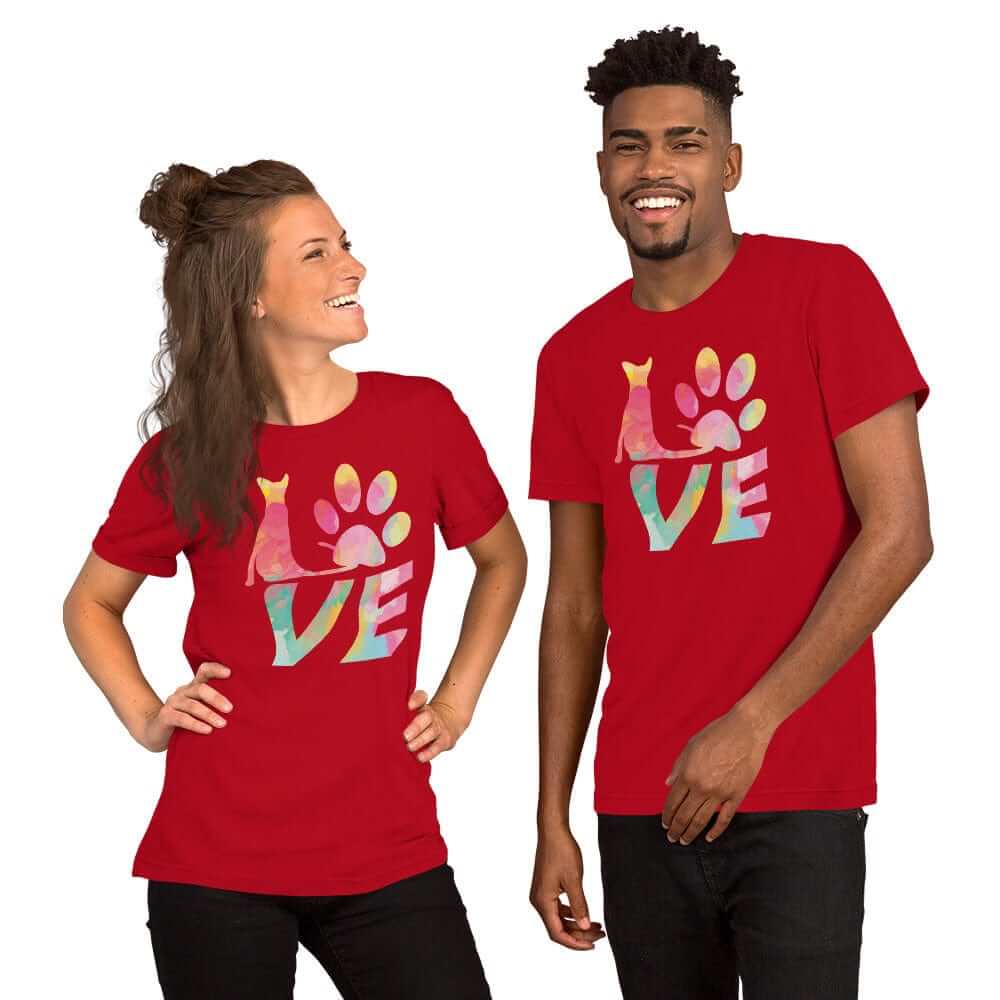 Cat Paw Love Pastel Graphic Unisex T-Shirt | Cute Cat Lover Tee, Tees, $ 30.44, A Moment Of Now™