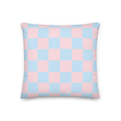 Check Pattern Pastel Pink & Blue Geometric Decorative Throw Pillow Cushion Pillow A Moment Of Now Women’s Boutique Clothing Online Lifestyle Store