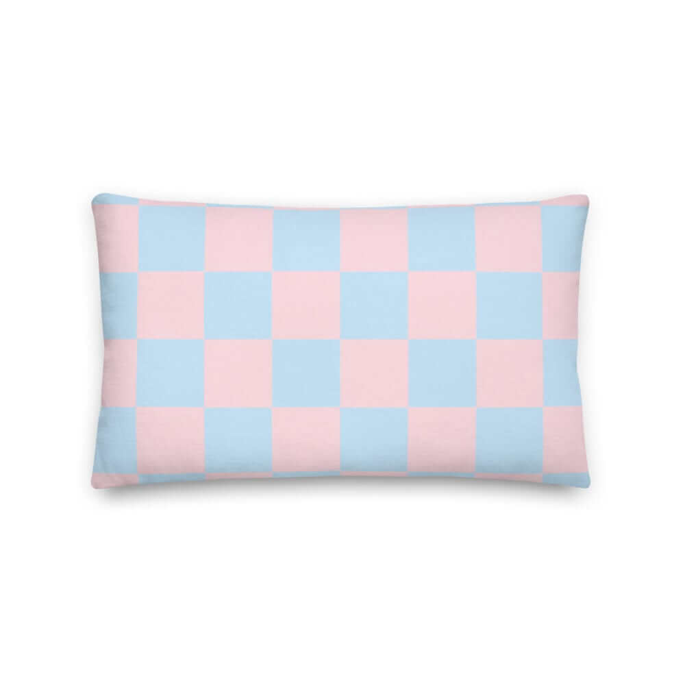 Check Pattern Pastel Pink & Blue Geometric Decorative Throw Pillow Cushion, Pillow, $ 61.50, A Moment Of Now™