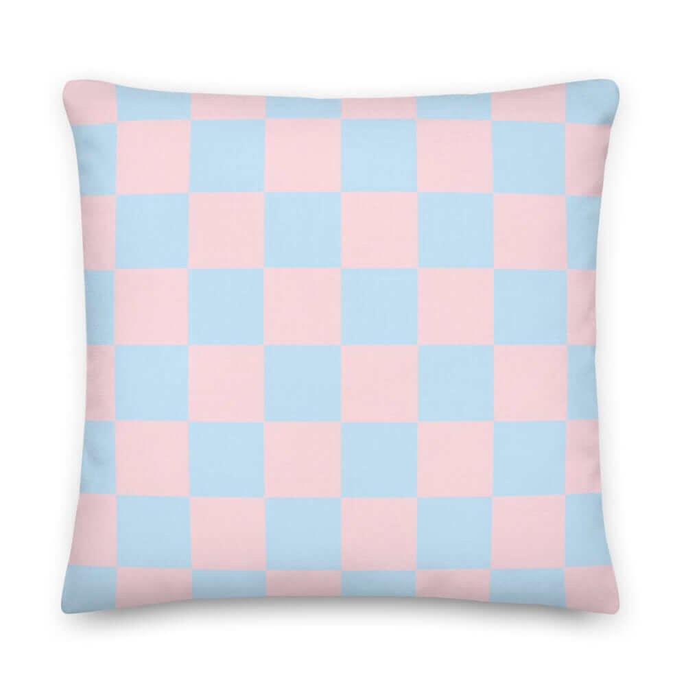 Check Pattern Pastel Pink & Blue Geometric Decorative Throw Pillow Cushion, Pillow, $ 64.50, A Moment Of Now™