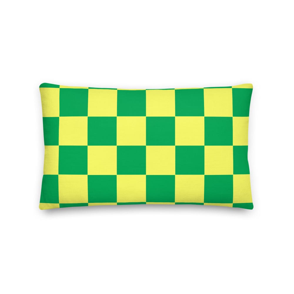 Shop Checker Pattern Yellow & Green Geometric Decorative Throw Pillow Cushion, Pillow, USA Boutique