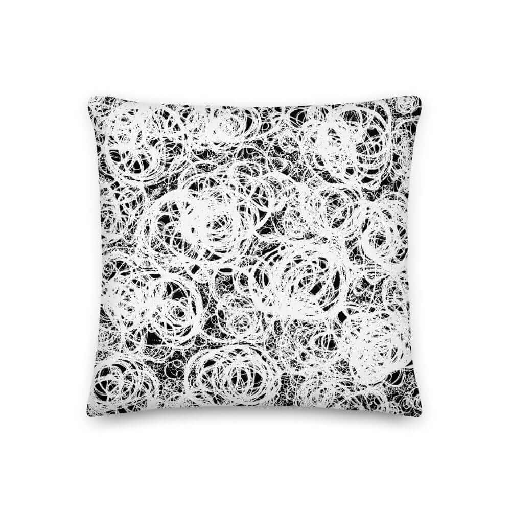 Cherise Abstract Scribble Art Decorative Throw Pillow Accent Cushion - White, Pillow, $ 64.50, A Moment Of Now™