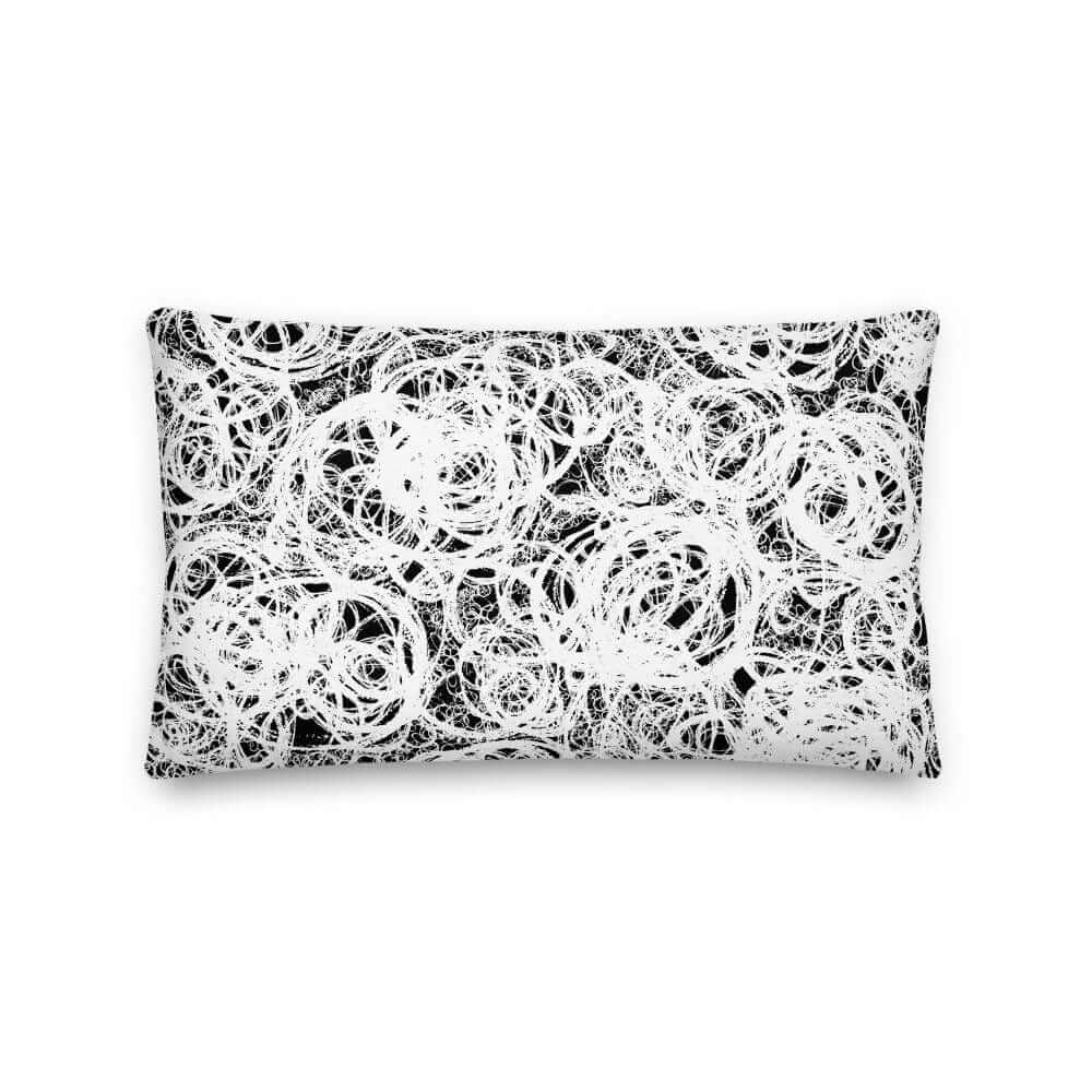 Cherise Abstract Scribble Art Decorative Throw Pillow Accent Cushion - White, Pillow, $ 64.50, A Moment Of Now™
