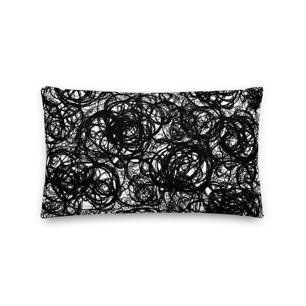 Shop Black Abstract Scribble Art Decorative Throw Pillow | Black Line Art Pillow Cushion | Black Accent Cushion | Pillow Cover + Insert, Pillow, USA Boutique