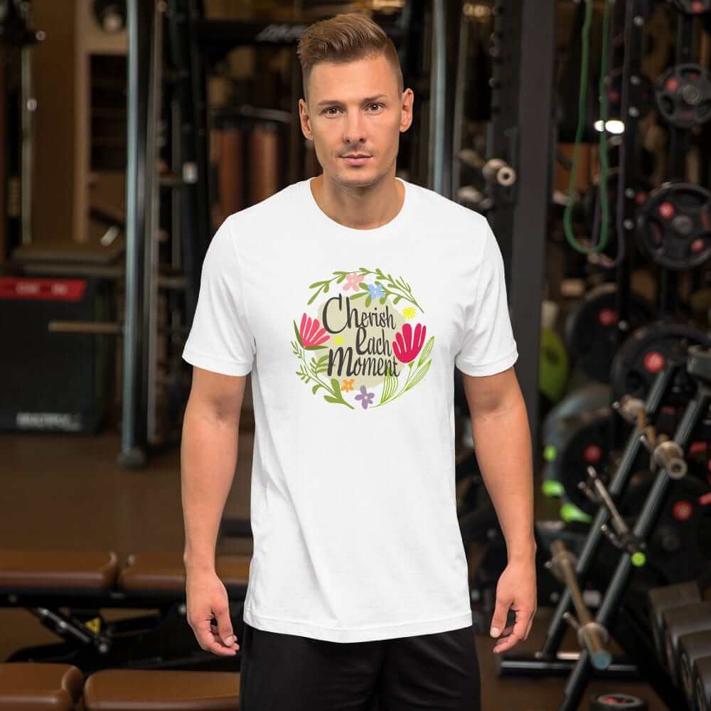 Cherish Each Moment Spring Flower Short-Sleeve Unisex T-Shirt, T-shirts, $ 34.00, A Moment Of Now™