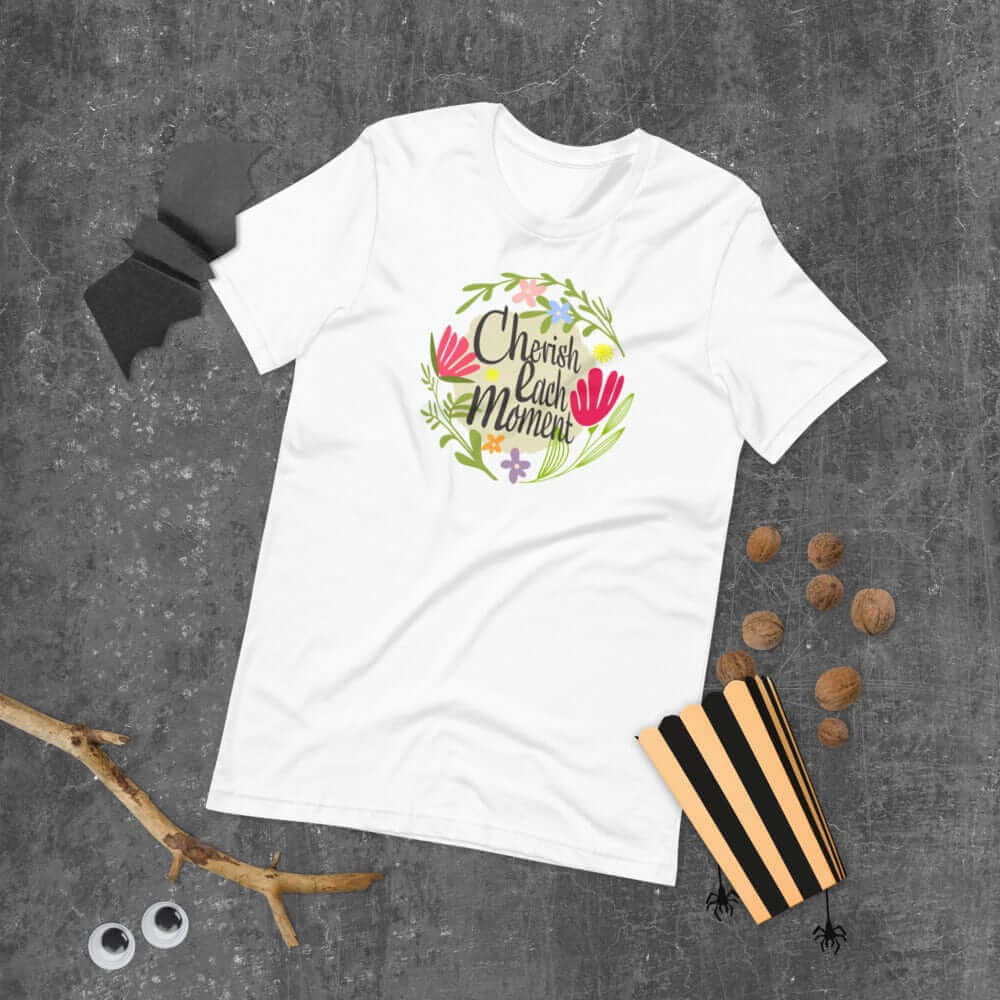 Cherish Each Moment Spring Flower Short-Sleeve Unisex T-Shirt, T-shirts, $ 34.00, A Moment Of Now™