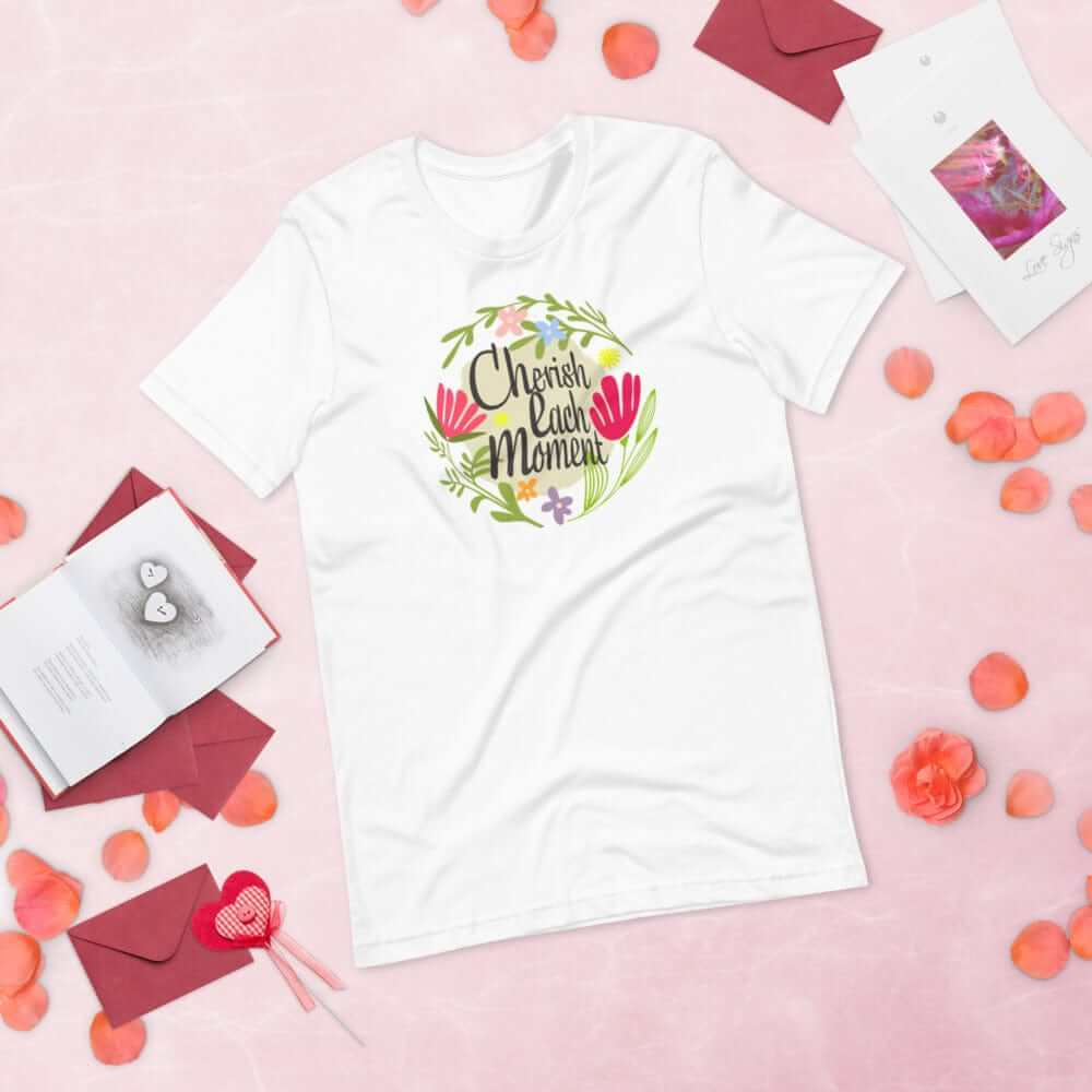 Cherish Each Moment Spring Flower Short-Sleeve Unisex T-Shirt, T-shirts, $ 34.00, A Moment Of Now™