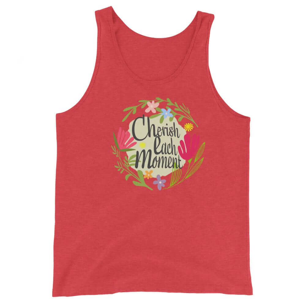 Cherish Each Moment Spring Flowers Unisex Tank Top, Tank Top, $ 33.50, A Moment Of Now™