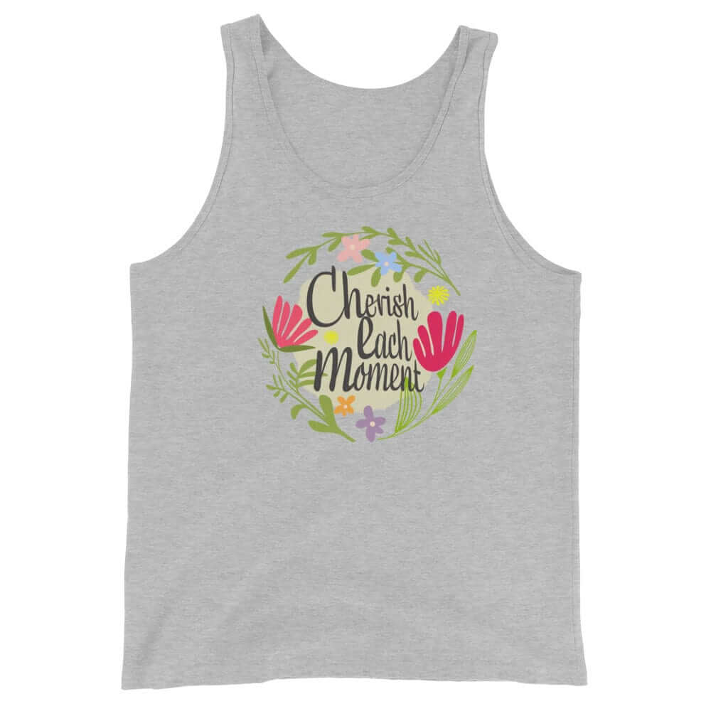 Cherish Each Moment Spring Flowers Unisex Tank Top, Tank Top, $ 33.50, A Moment Of Now™
