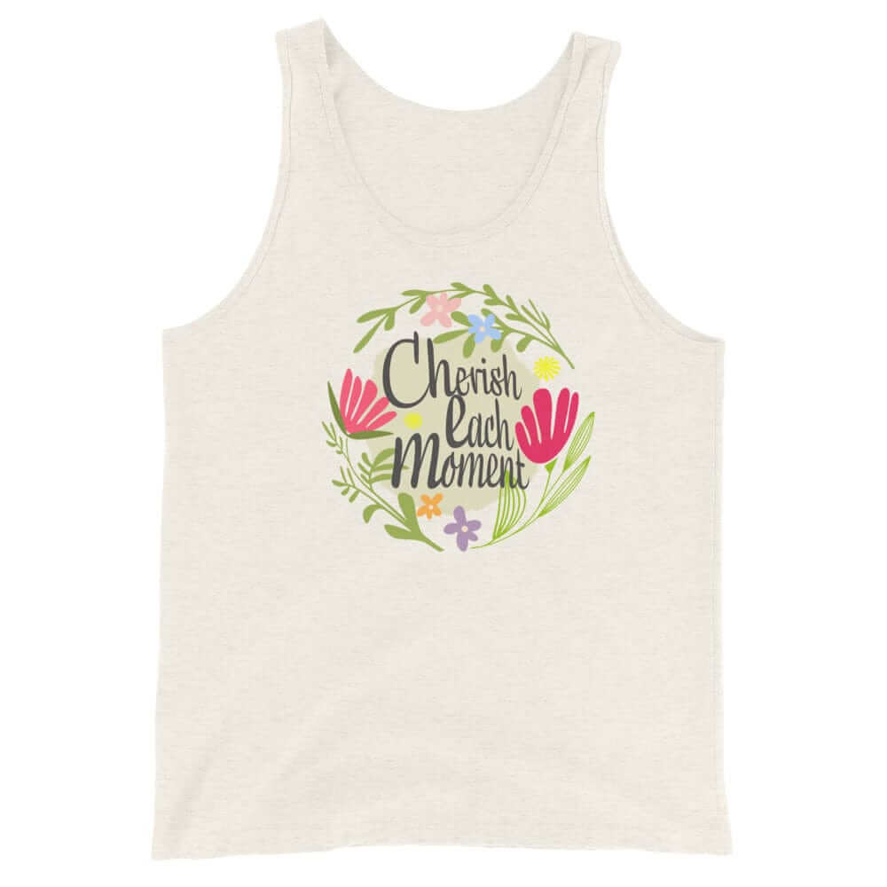 Cherish Each Moment Spring Flowers Unisex Tank Top, Tank Top, $ 33.50, A Moment Of Now™