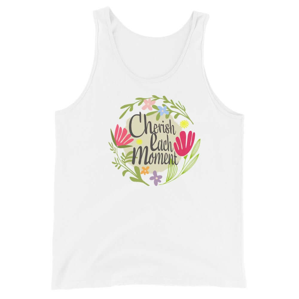 Cherish Each Moment Spring Flowers Unisex Tank Top, Tank Top, $ 33.50, A Moment Of Now™