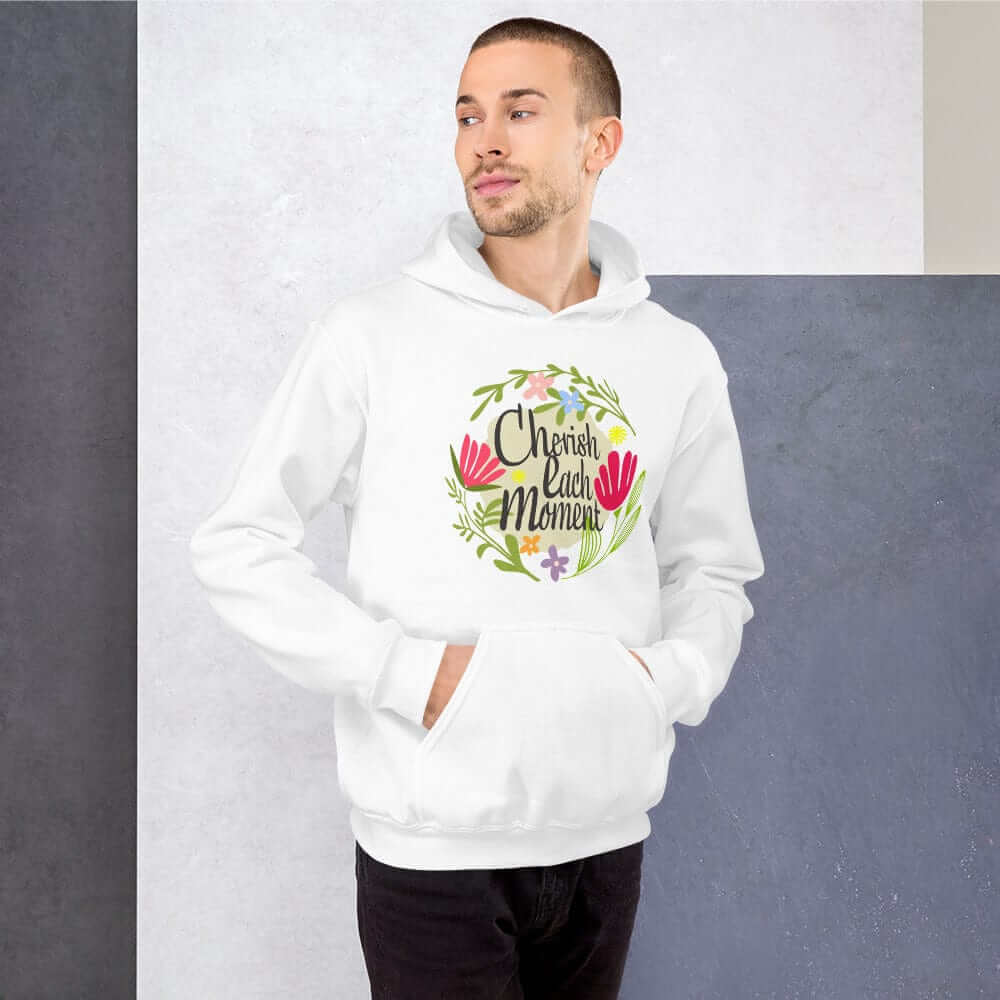 Cherish Each Moment Spring Flowers Unisex Hoodie, Hoodie, $ 41.50, A Moment Of Now™