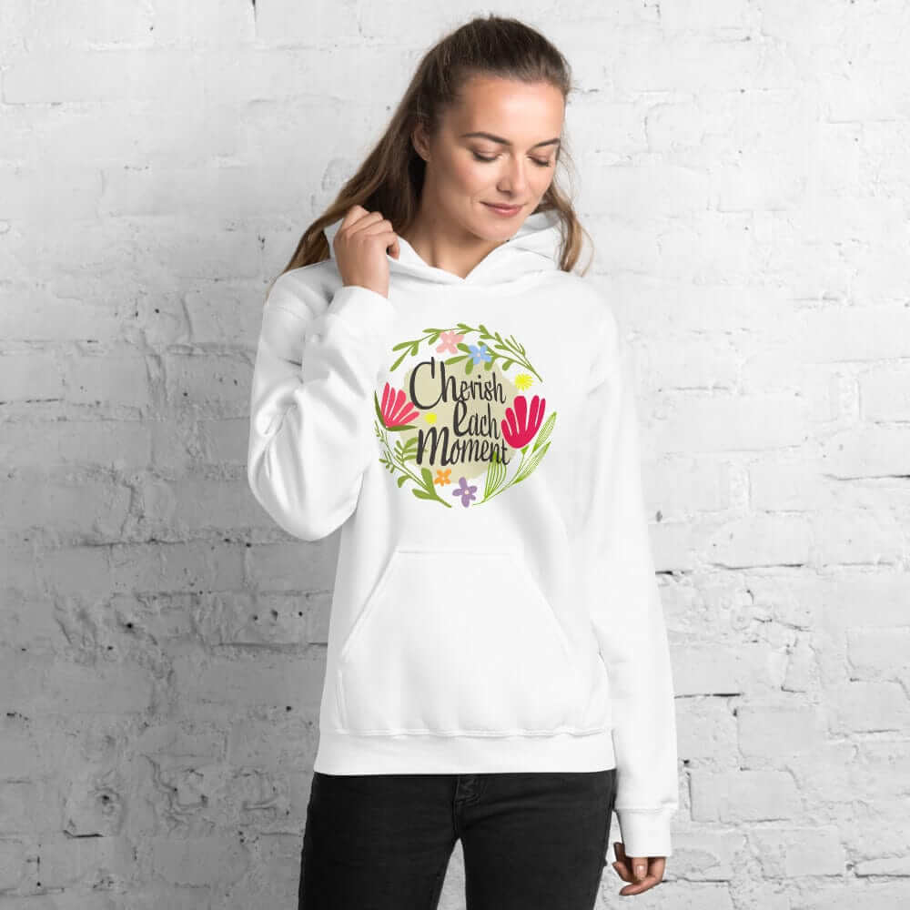 Cherish Each Moment Spring Flowers Unisex Hoodie, Hoodie, $ 41.50, A Moment Of Now™