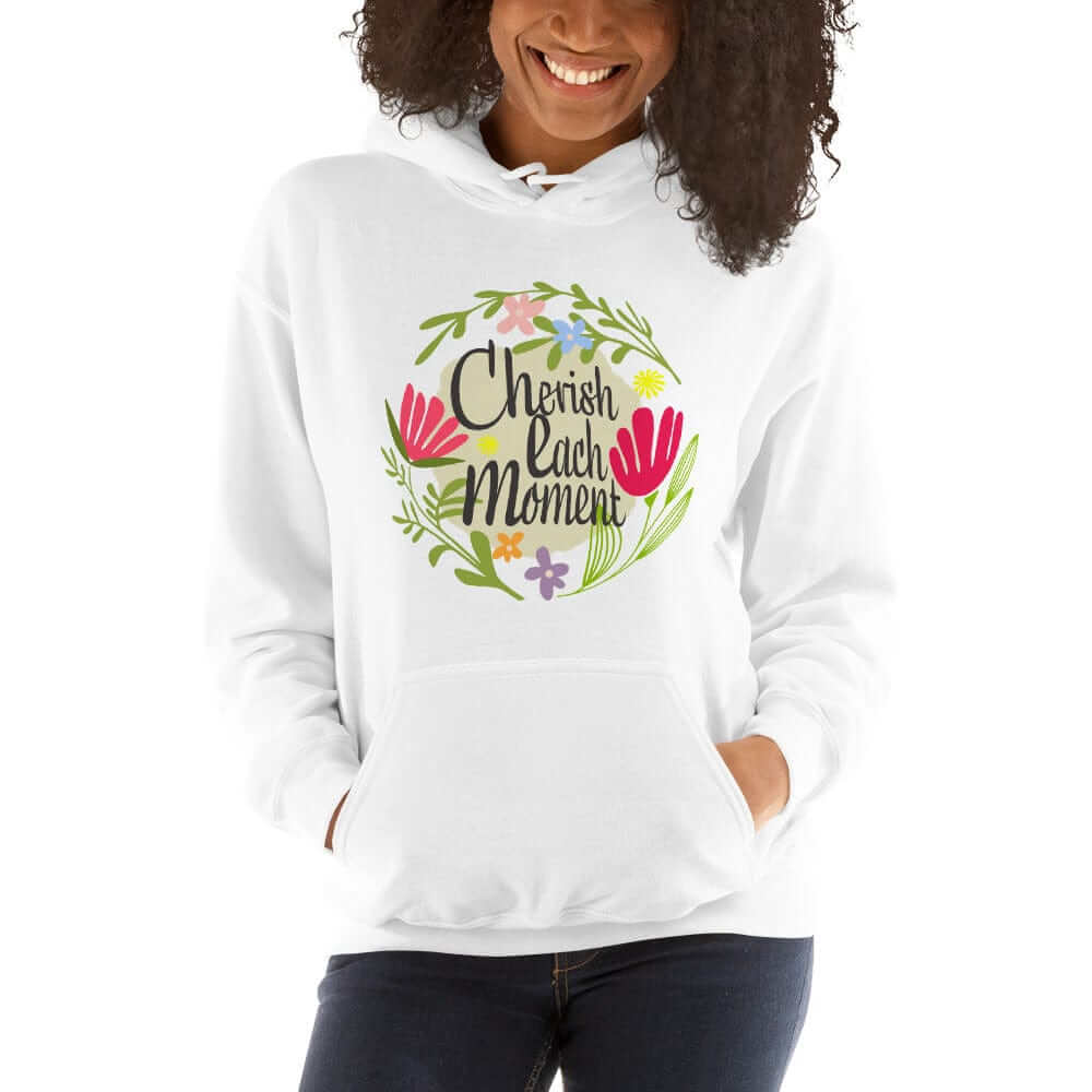 Cherish Each Moment Spring Flowers Unisex Hoodie, Hoodie, $ 41.50, A Moment Of Now™