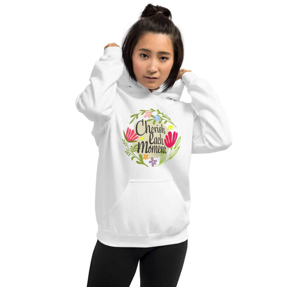 Cherish Each Moment Spring Flowers Unisex Hoodie, Hoodie, $ 41.50, A Moment Of Now™