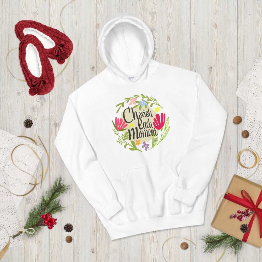 Cherish Each Moment Spring Flowers Unisex Hoodie, Hoodie, $ 41.50, A Moment Of Now™
