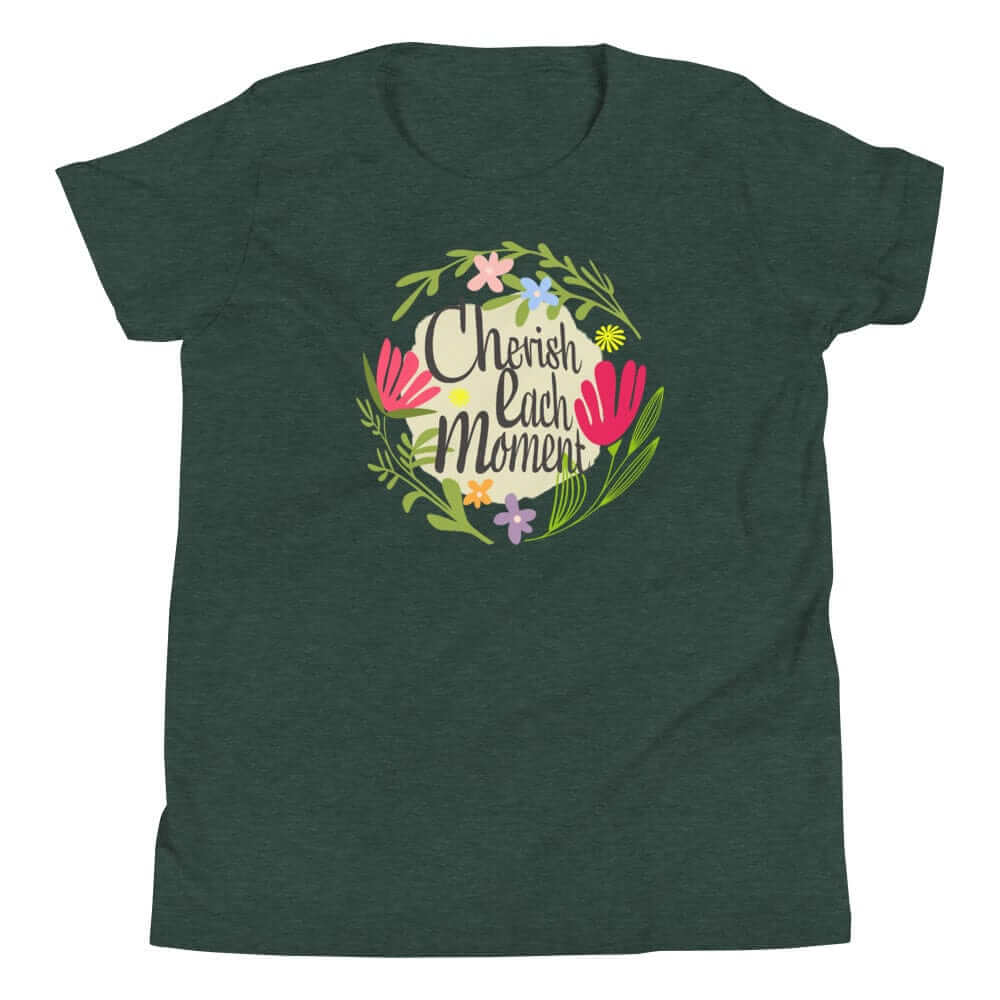 Cherish Each Moment Spring Flowers Youth Short Sleeve T-Shirt, Tees, $ 27.50, A Moment Of Now™