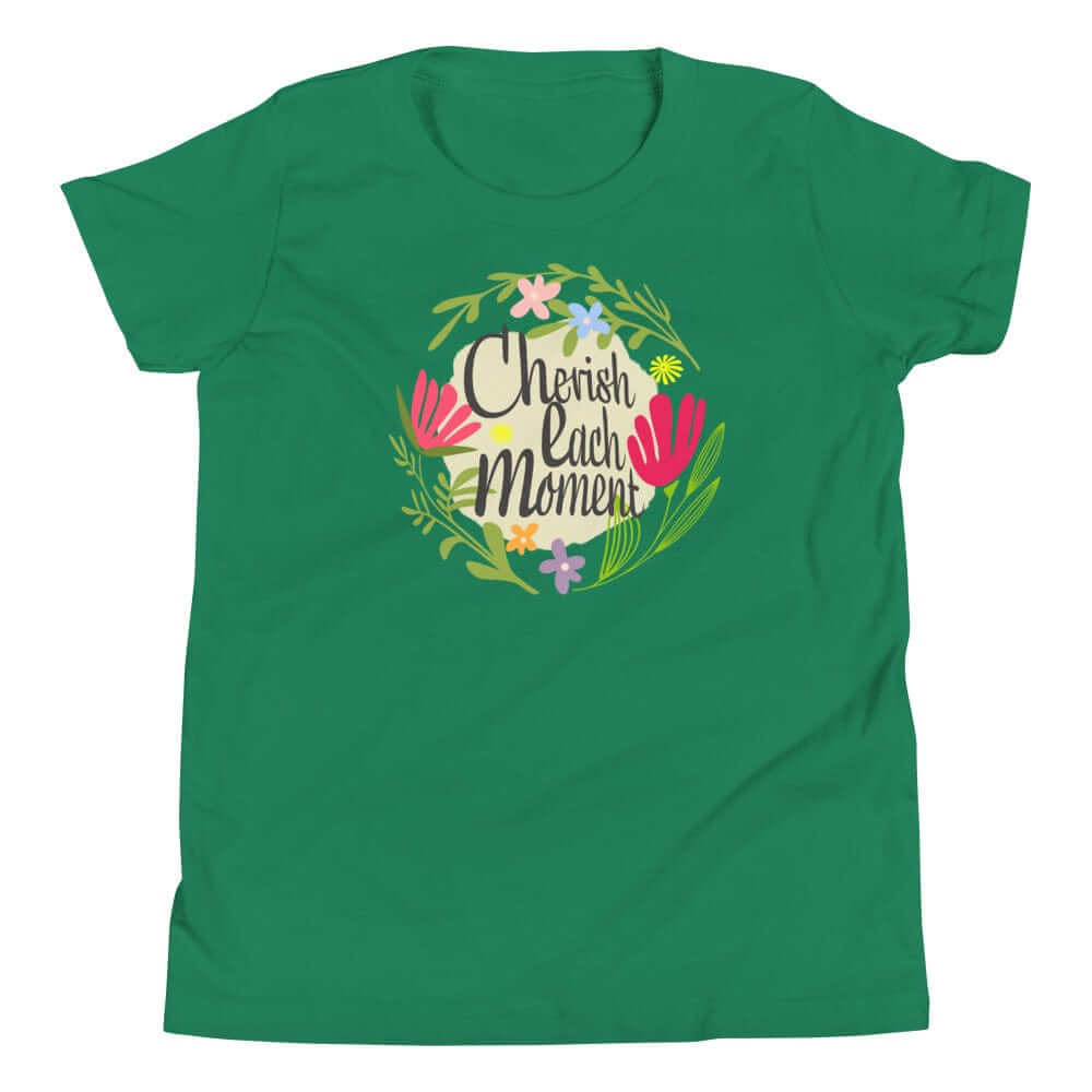 Cherish Each Moment Spring Flowers Youth Short Sleeve T-Shirt, Tees, $ 27.50, A Moment Of Now™
