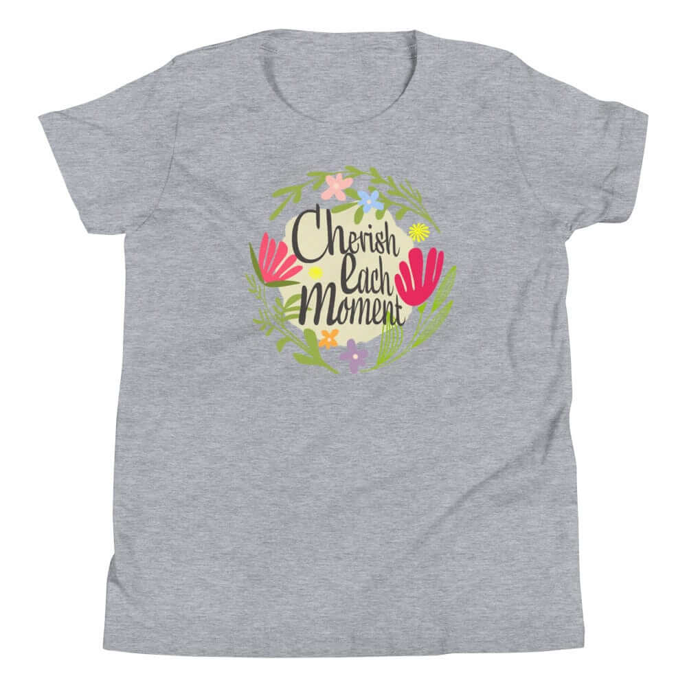Cherish Each Moment Spring Flowers Youth Short Sleeve T-Shirt, Tees, $ 27.50, A Moment Of Now™