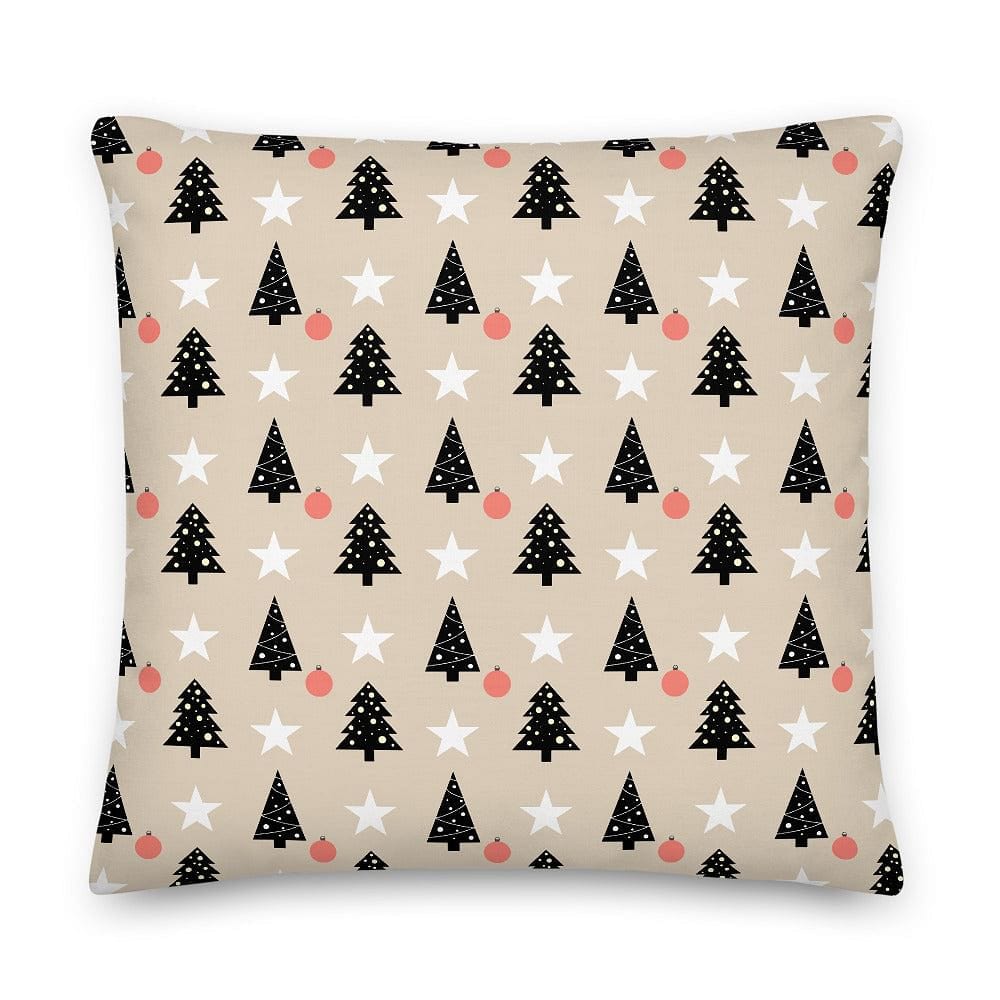 Shop Christmas Holiday Beige Solid Color Decorative Throw Pillow Cushion, Pillow, USA Boutique