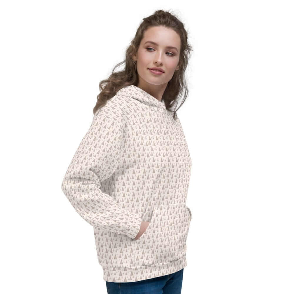 Christmas Holiday Christmas Tree Pattern Light Purple Unisex Hoodie Party Ugly Sweatshirt, Hoodie, $ 80.00, A Moment Of Now™