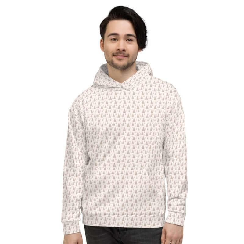 Christmas Holiday Christmas Tree Pattern Light Purple Unisex Hoodie Party Ugly Sweatshirt, Hoodie, $ 80.00, A Moment Of Now™