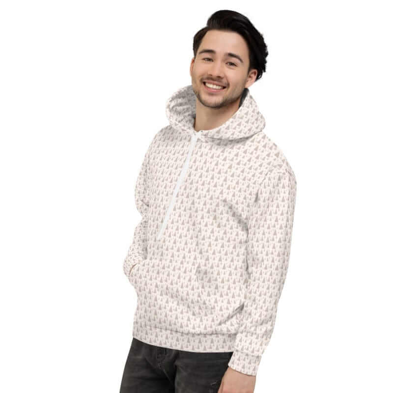 Christmas Holiday Christmas Tree Pattern Light Purple Unisex Hoodie Party Ugly Sweatshirt, Hoodie, $ 80.00, A Moment Of Now™