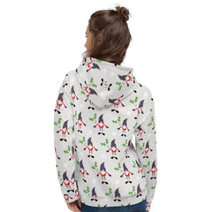 Shop Christmas Holiday Gnome Pattern Ugly Sweatshirt Light Grey Unisex Hoodie, Hoodie, USA Boutique