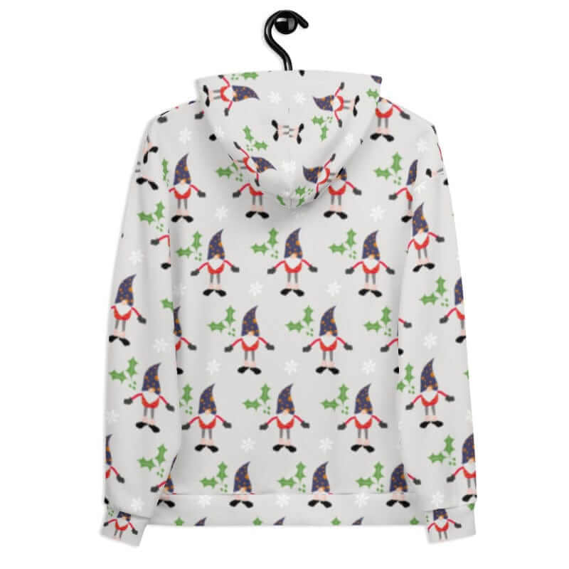 Christmas Holiday Gnome Pattern Ugly Sweatshirt Light Grey Unisex Hoodie, Hoodie, $ 80.00, A Moment Of Now™