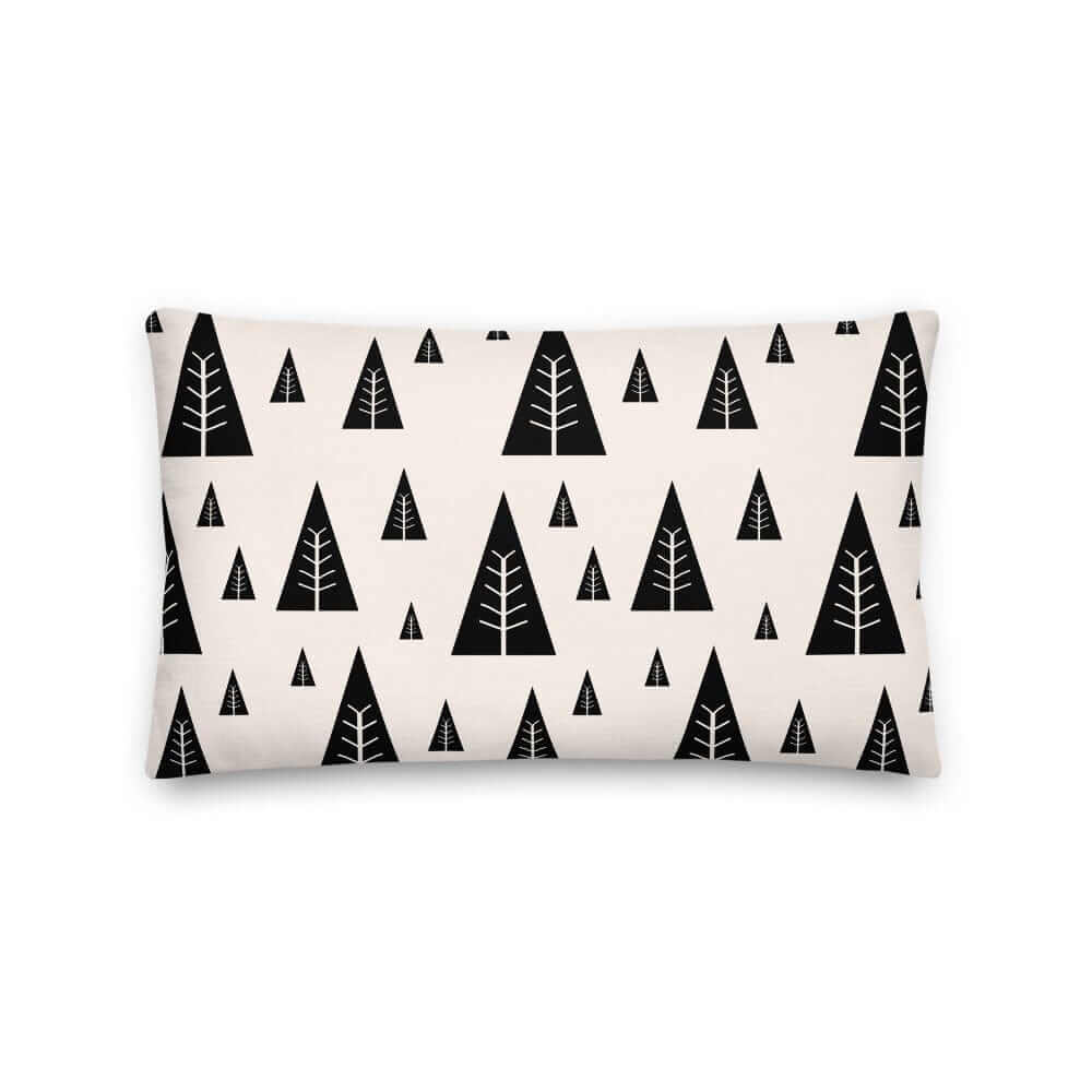 Christmas Holiday Tree Pattern Black Decorative Throw Pillow Cushion, A Moment Of Now, $ 61.50