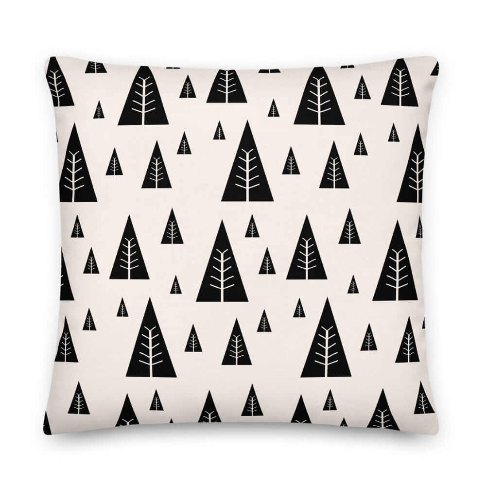 Christmas Holiday Tree Pattern Black Decorative Throw Pillow Cushion, Pillow, $ 64.50, A Moment Of Now™