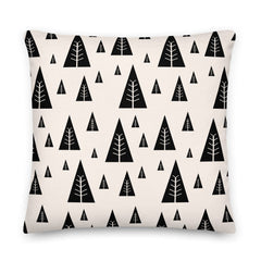 Shop Christmas Holiday Tree Pattern Black Decorative Throw Pillow Cushion, Pillow, USA Boutique