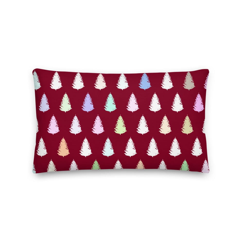 Shop Christmas Tree Holiday Burgundy Decorative Throw Pillow Cushion, Pillow, USA Boutique