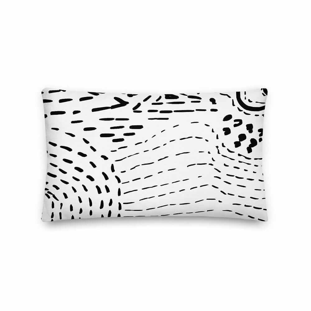Claire Abstract Lines Art Decorative Throw Pillow Cushion - Black on White, Pillow, $ 61.50, A Moment Of Now™