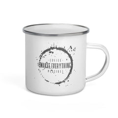 Shop Coffee Makes Everything Possible Coffee Tea Enamel Cup Mug, Mug, USA Boutique