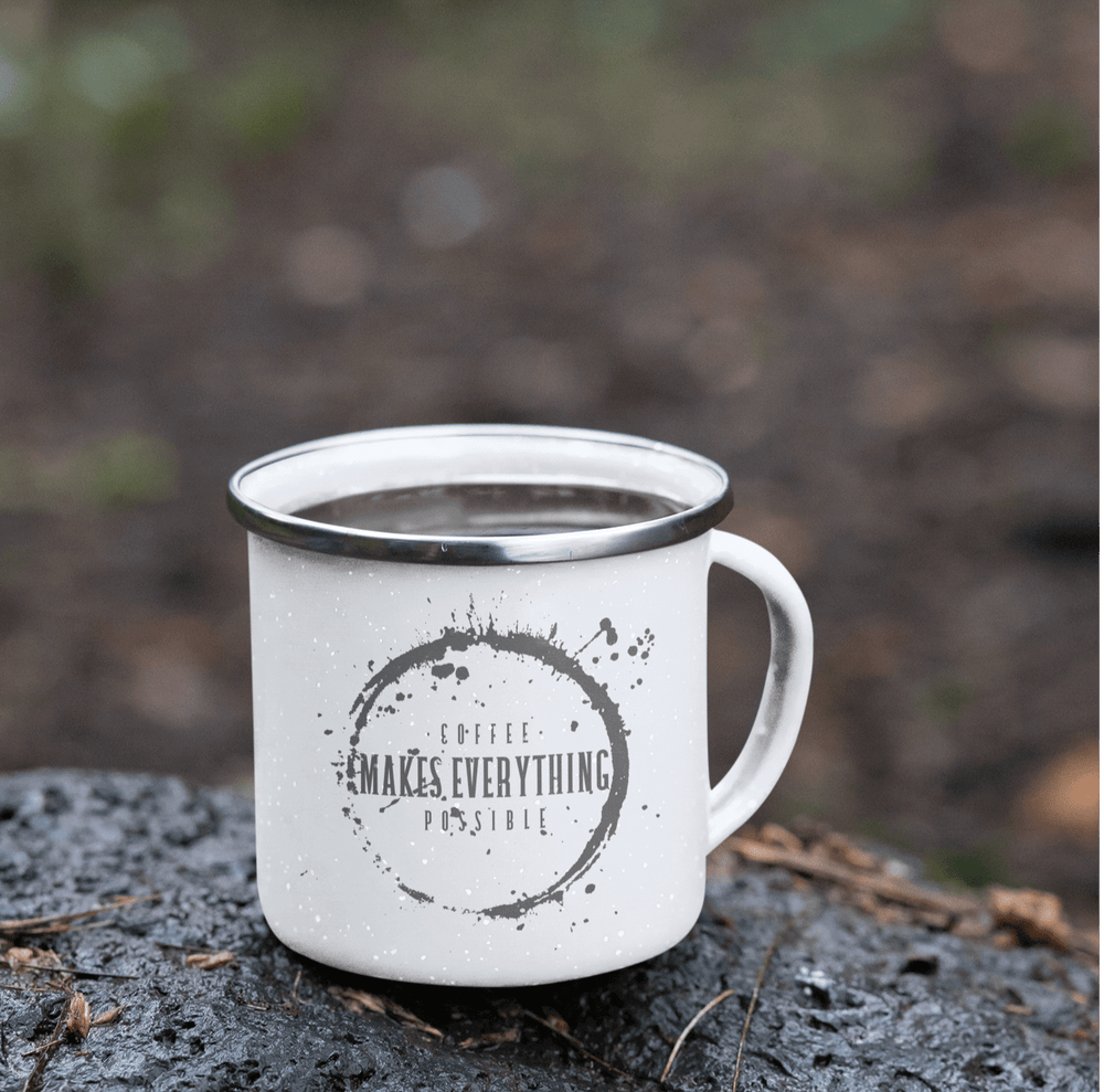 Coffee Makes Everything Possible Coffee Tea Enamel Cup Mug, Mug, $ 28.50, A Moment Of Now™