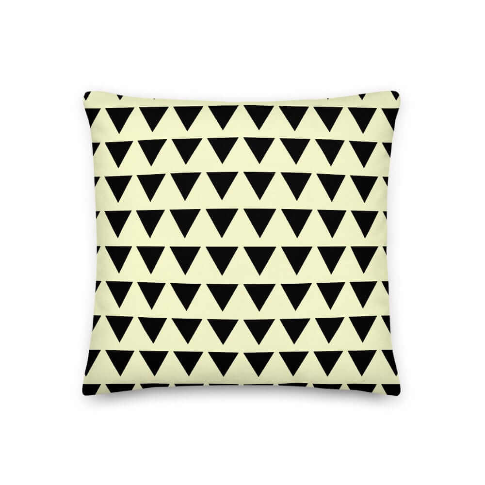 Cream and Black Triangle Pattern Decorative Throw Pillow Cushion, Pillow, $ 64.50, A Moment Of Now™