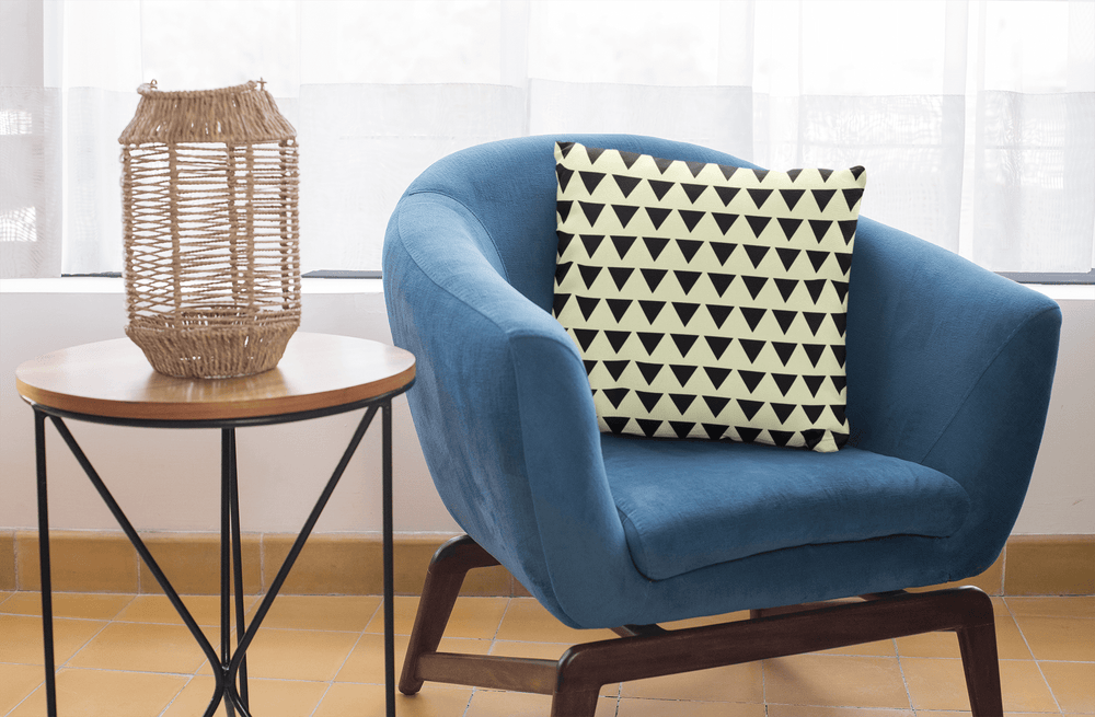 Cream and Black Triangle Pattern Decorative Throw Pillow Cushion, Pillow, $ 61.50, A Moment Of Now™