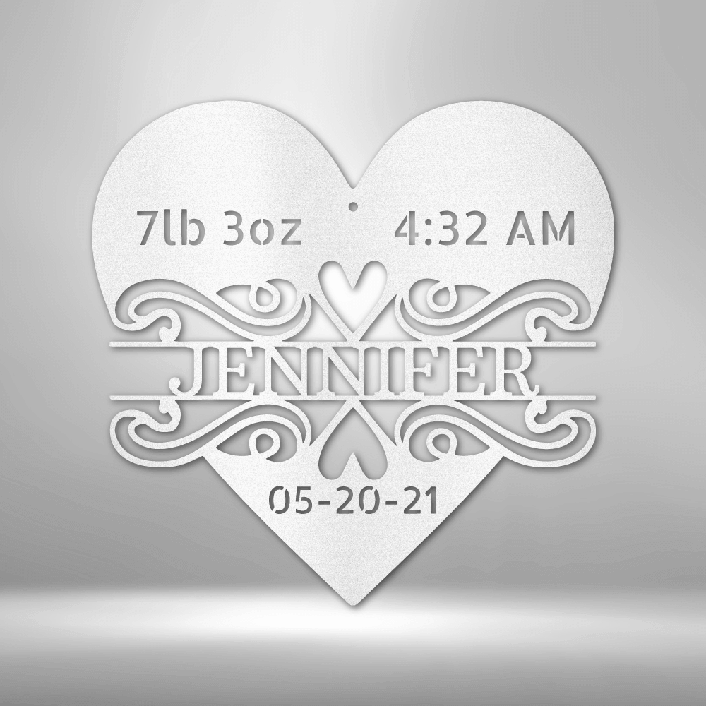 Custom Newborn Love Monogram Steel Metal Wall Decal, Metal Signs, $ 62.95, A Moment Of Now™