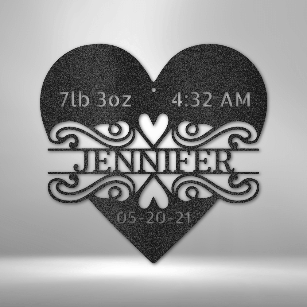 Custom Newborn Love Monogram Steel Metal Wall Decal, Metal Signs, $ 62.95, A Moment Of Now™