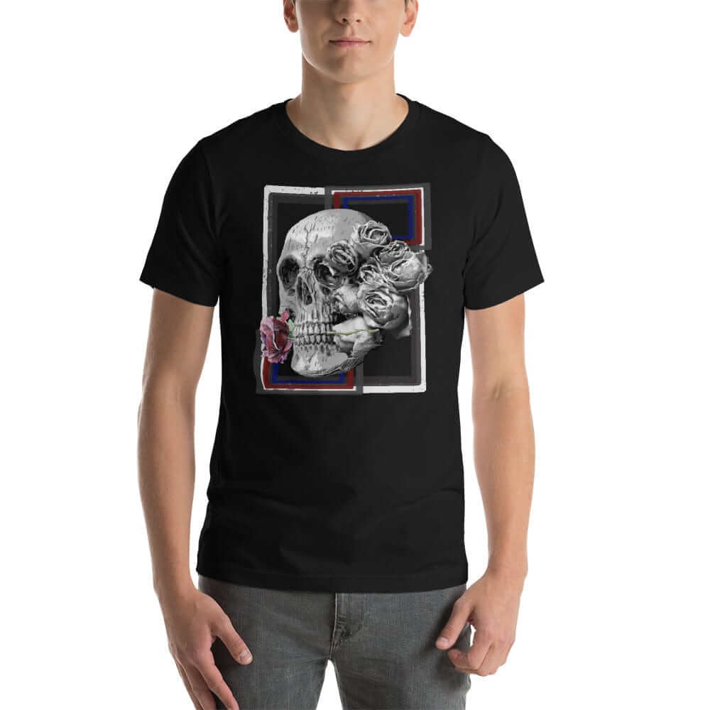 Deadly Love skeleton and Rose Short-Sleeve Unisex T-Shirt, sweatshirts, $ 33.44, A Moment Of Now™