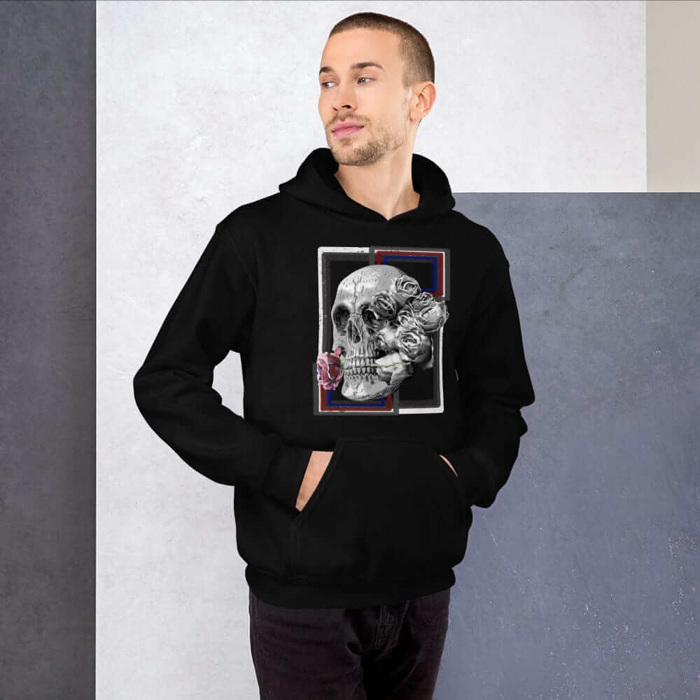Deadly Love Skull Skeleton and Rose Hoodie | Gothic Fashion, Hoodies, $ 41.24, A Moment Of Now™