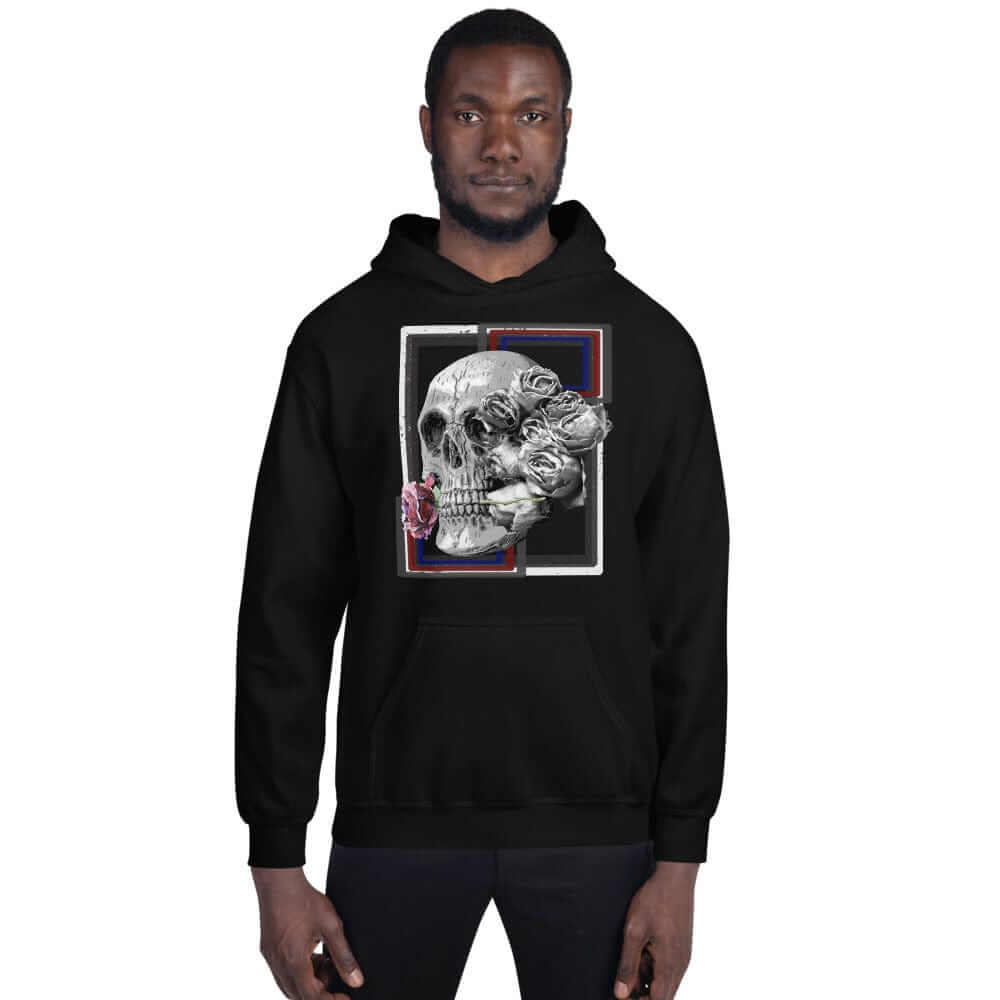Deadly Love Skull Skeleton and Rose Hoodie | Gothic Fashion, Hoodies, $ 41.24, A Moment Of Now™