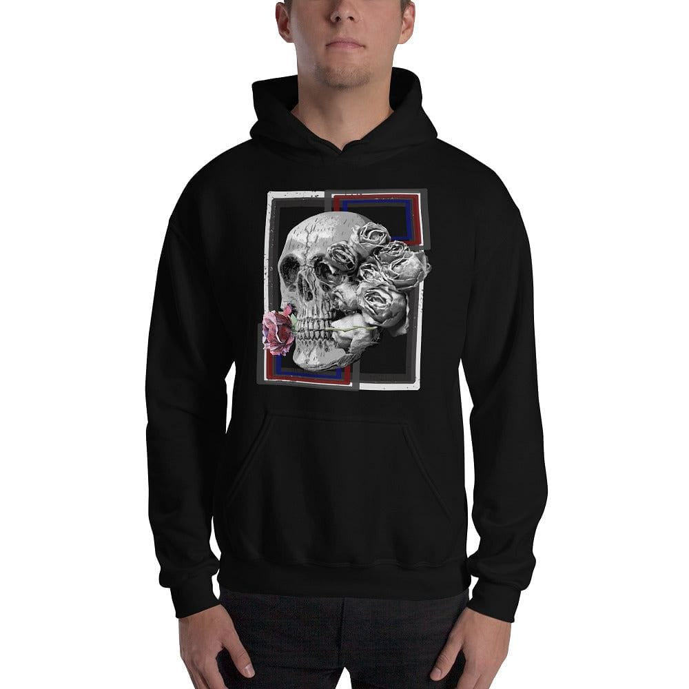 Shop Deadly Love Skull Skeleton and Rose Unisex Hoodie, Hoodie, USA Boutique