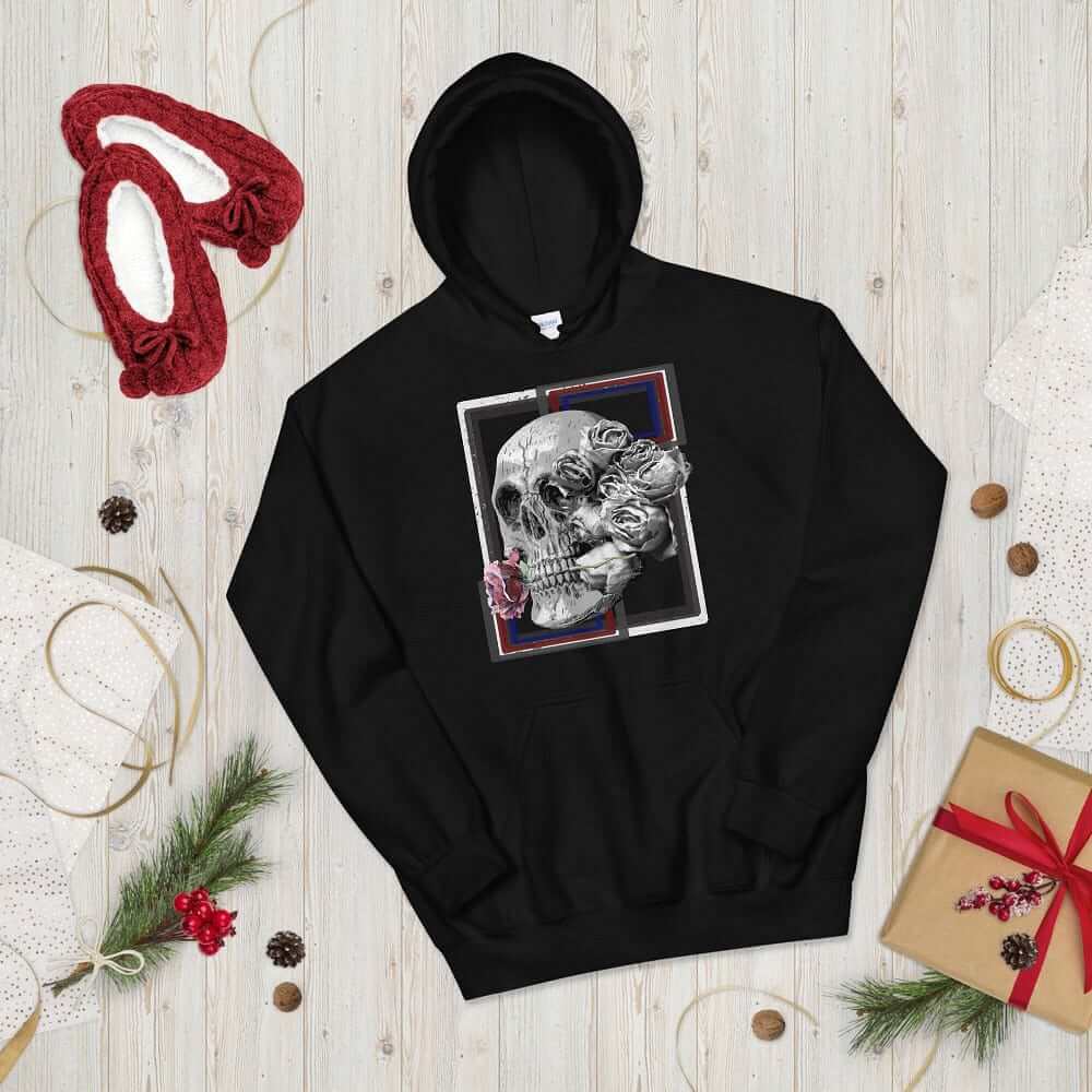 Deadly Love Skull Skeleton and Rose Hoodie | Gothic Fashion, Hoodies, $ 41.24, A Moment Of Now™