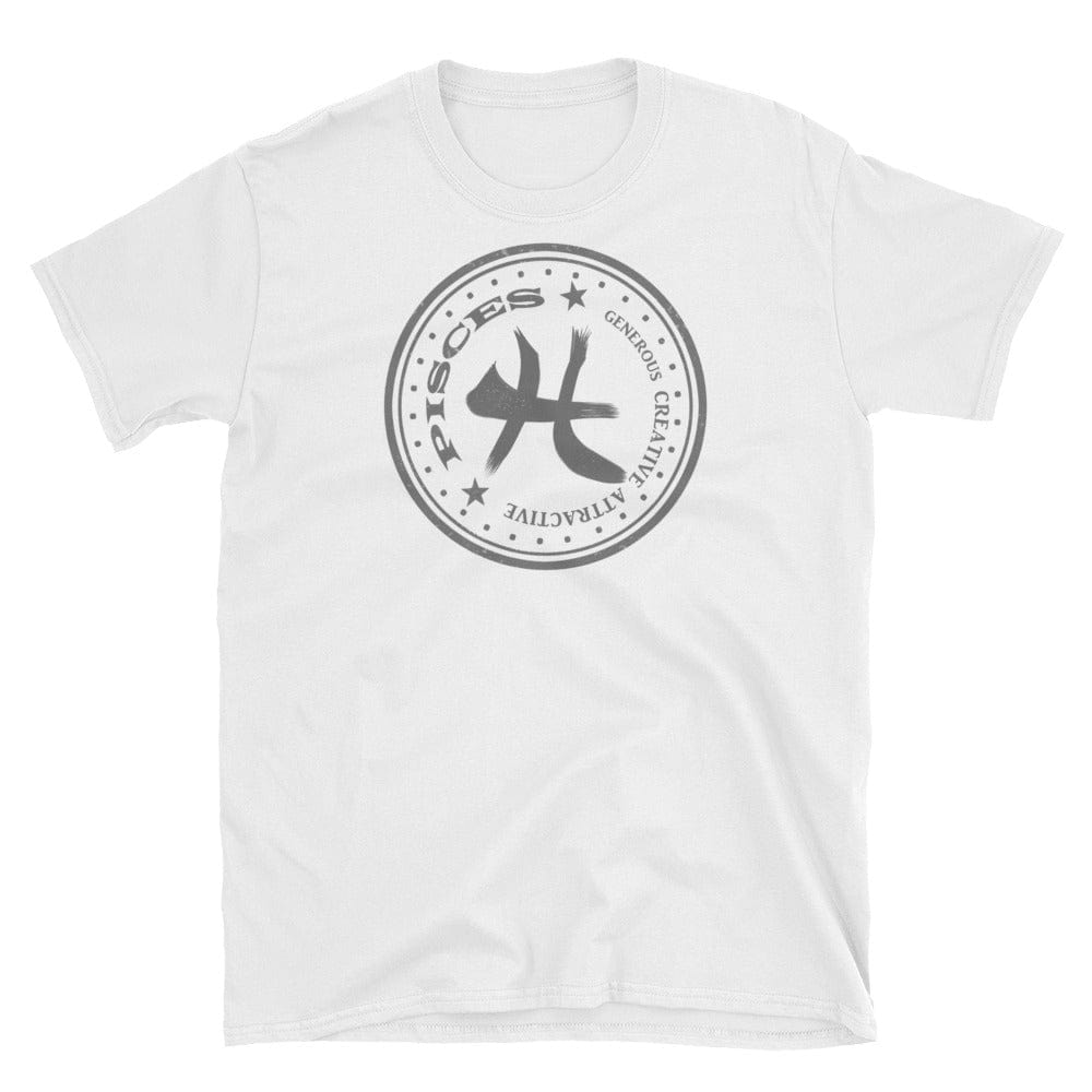 Shop Distressed Pisces Zodiac Horoscope Symbol Short-Sleeve Unisex T-Shirt Tee, Tees, USA Boutique
