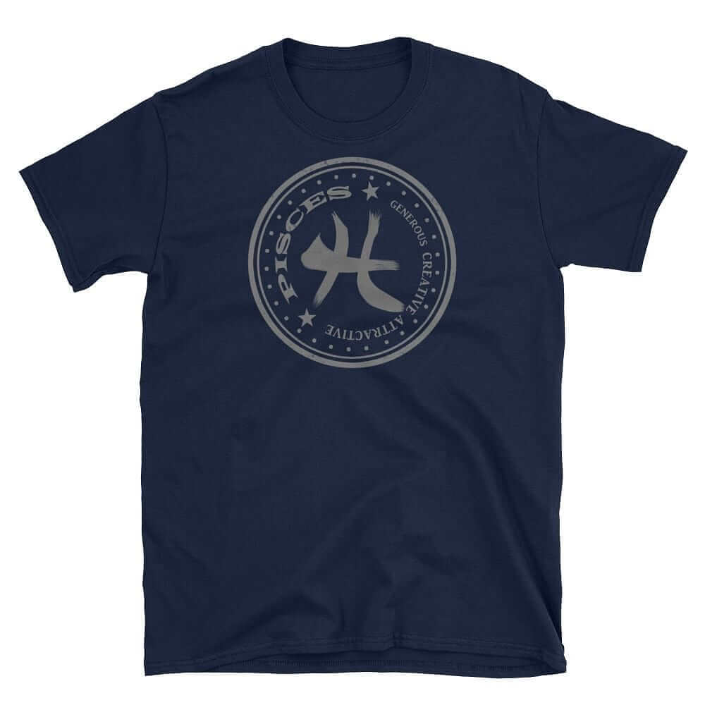 Distressed Pisces Zodiac Horoscope Symbol Short-Sleeve Unisex T-Shirt Tee, Tees, $ 24.95, A Moment Of Now™