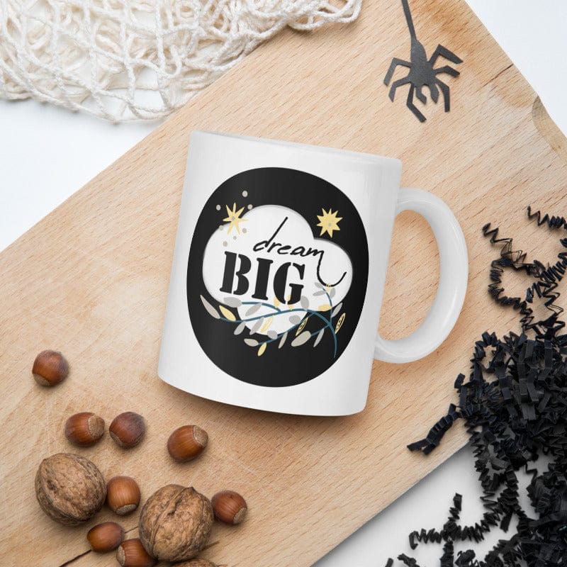 Shop Dream Big Motivational Inspiration Quote Lifestyle White Glossy Coffee Tea Cup Mug, Mugs, USA Boutique